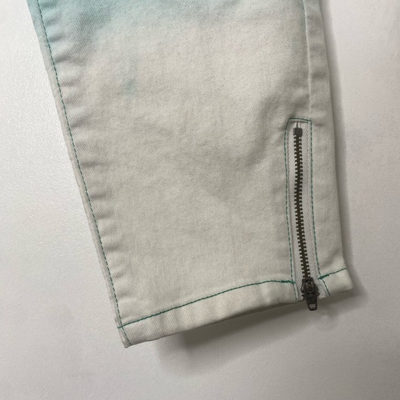 Prana Green Ombré Jeans w/ Ankle Zipper, Size 8 - Picture 2 of 5